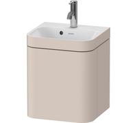 Duravit Happy D.2 Plus Set encolado a pared, 400x360mm, 1 puerta, tope a la derecha, 1 agujero para grifo, HP4634O83830000, Color: Decoración supermate color topo