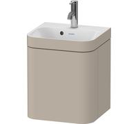 Duravit Happy D.2 Plus Set encolado a pared, 400x360mm, 1 puerta, tope a la derecha, 1 agujero para grifo, HP4634O60600000, Color: Seda topo laca mate