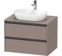 Duravit Ketho.2: Mueble bajo lavabo tipo consola, suspendido en la pared, con 2 cajones, 80 cm