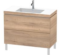 Duravit L-Cube c-conjunto vertical, 2 cajones, sin rebosadero, 1 agujero para grifo, 1000x698x480mm, LC6938O5555, Color: Decoración marmolada de roble