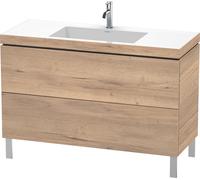 Duravit L-Cube c-conjunto vertical, 2 cajones, sin rebosadero, 1 agujero para grifo, 1200x698x480mm, LC6939O5555, Color: Decoración marmolada de roble
