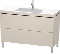Duravit L-Cube c-conjunto vertical, 2 cajones, sin rebosadero, 1 agujero para grifo, 1200x698x480mm, LC6939O9191, Color: Taupe Mate DecoraciÃ³n