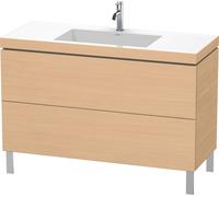 Duravit L-Cube c-conjunto vertical, 2 cajones, sin rebosadero, 1 agujero para grifo, 1200x698x480mm, LC6939O3030, Color: Decoración roble natural