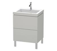 Duravit L-Cube c-conjunto vertical, 2 cajones, sin rebosadero, 1 agujero para grifo, 600x698x480mm, LC6936O0707, Color: DecoraciÃ³n gris hormigÃ³n mate