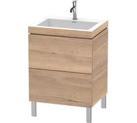 Duravit L-Cube c-conjunto vertical, 2 cajones, sin rebosadero, 1 agujero para grifo, 600x698x480mm, LC6936O5555, Color: Decoración marmolada de roble
