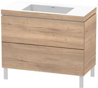 Duravit L-Cube c-conjunto vertical, 2 cajones, sin rebosadero, sin agujero para grifo, 1000x698x480mm, LC6938N5555, Color: Decoración marmolada de roble