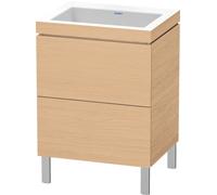 Duravit L-Cube c-conjunto vertical, 2 cajones, sin rebosadero, sin agujero para grifo, 600x698x480mm, LC6936N3030, Color: Decoración roble natural