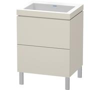 Duravit L-Cube c-conjunto vertical, 2 cajones, sin rebosadero, sin agujero para grifo, 600x698x480mm, LC6936N9191, Color: Taupe Mate DecoraciÃ³n