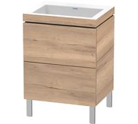 Duravit L-Cube c-conjunto vertical, 2 cajones, sin rebosadero, sin agujero para grifo, 600x698x480mm, LC6936N5555, Color: Decoración marmolada de roble
