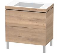 Duravit L-Cube c-conjunto vertical, 2 cajones, sin rebosadero, sin agujero para grifo, 800x698x480mm, LC6937N5555, Color: Decoración marmolada de roble