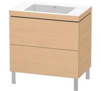 Duravit L-Cube c-conjunto vertical, 2 cajones, sin rebosadero, sin agujero para grifo, 800x698x480mm, LC6937N3030, Color: Decoración roble natural