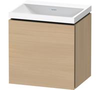 Duravit L-Cube conjunto en c suspendido, 1 puerta, apertura a la derecha, sin rebosadero, sin agujero para grifo, 450x480x350mm, LC6949N71710000, Color: Roble mediterráneo Chapa de madera auténtica