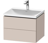 Duravit L-Cube conjunto en c suspendido, 2 cajones, sin rebosadero, 1 agujero para grifo, 600x480x480mm, LC6950O91910000, Color: Taupe Mate DecoraciÃ³n