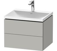 Duravit L-Cube conjunto en c suspendido, 2 cajones, sin rebosadero, 1 agujero para grifo, 600x480x480mm, LC6950O07070000, Color: DecoraciÃ³n gris hormigÃ³n mate