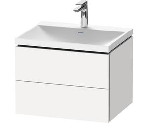 Duravit L-Cube conjunto en c suspendido, 2 cajones, sin rebosadero, 1 agujero para grifo, 600x480x480mm, LC6950O18180000, Color: Blanco Mate Decoración