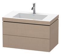Duravit L-Cube conjunto en c suspendido, 2 cajones, sin rebosadero, 1 agujero para grifo, 800x500x480mm, LC6927O7575, Color: Decoración de lino