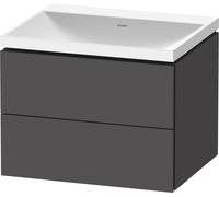 Duravit L-Cube conjunto en c suspendido, 2 cajones, sin rebosadero, sin agujero para grifo, 600x480x480mm, LC6950N49490000, Color: Grafito Mate Decoración