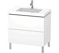 Duravit L-Cube conjunto en c vertical, 2 cajones, sin rebosadero, 1 agujero para grifo, 800x698x480mm, LC6937O8484, Color: Decoración blanco supermate