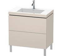 Duravit L-Cube conjunto en c vertical, 2 cajones, sin rebosadero, 1 agujero para grifo, 800x698x480mm, LC6937O8383, Color: Decoración supermate color topo