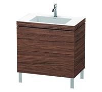 Duravit L-Cube conjunto en c vertical, 2 cajones, sin rebosadero, 1 agujero para grifo, 800x698x480mm, LC6937O2121, Color: DecoraciÃ³n en nogal oscuro