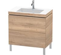 Duravit L-Cube conjunto en c vertical, 2 cajones, sin rebosadero, 1 agujero para grifo, 800x698x480mm, LC6937O5555, Color: Decoración marmolada de roble