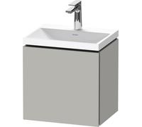 Duravit L-Cube conjunto en forma de c suspendido, 1 puerta, apertura a la izquierda, sin rebosadero, 1 agujero para grifo, 450x480x350mm, LC6948O07070000, Color: DecoraciÃ³n gris hormigÃ³n mate