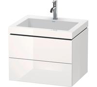 Duravit L-Cube conjunto encastrado a pared, 2 cajones, sin rebosadero, 1 agujero para grifo, 600x500x480mm, LC6926O2222, Color: Decoración blanca de alto brillo