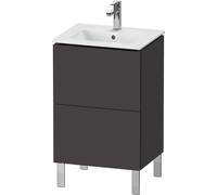 Duravit L-Cube mueble bajo lavabo, vertical Compact, 2 extraíbles, 520x704x421mm, LC667108080, Color: Decoración grafito supermate