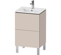 Duravit L-Cube mueble bajo lavabo, vertical Compact, 2 extraíbles, 520x704x421mm, LC667108383, Color: Decoración supermate color topo