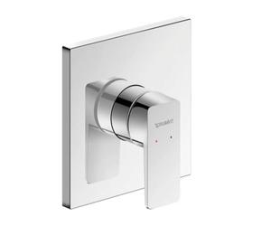 Duravit Manhattan - Grifo de ducha para 1 consumidor, incluye kit de montaje con cuerpo base empotrado, mezclador monomando de ducha con sistema de mezcla de cerámica, cromo