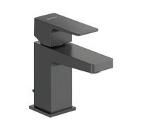 Duravit Manhattan Mezclador monomando de lavabo, 95 mm de proyección, con juego de desagüe, MH1010001046, Color: Negro Mate