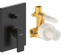 Duravit Manhattan Set monomando empotrado, 2 consumidores, negro mate, MH4210008046