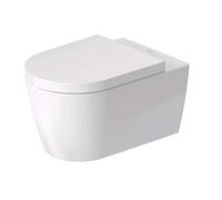 Duravit ME by Starck - Inodoro suspendido con asiento SoftClose, sin borde, HygieneFlush, DuraShield, blanco 457909AAA1