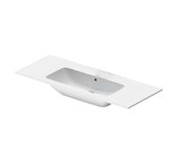 Duravit ME by Starck - Lavabo 123x49 cm, con rebosadero, sin agujero para grifo, DuraShield, blanco 233612AA60