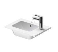 Duravit ME by Starck - Lavabo 43x30 cm, con rebosadero, agujero para grifo a la derecha, DuraShield, blanco 072343AA00