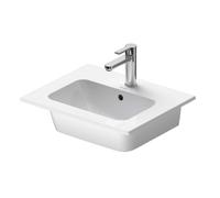Duravit ME by Starck - Lavabo 53x43 cm, con rebosadero, agujero para grifo, DuraShield, blanco mate 233653AC00