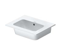 Duravit ME by Starck - Lavabo 53x43 cm, con rebosadero, sin agujero para grifo, DuraShield, blanco 233653AA60