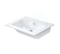 Duravit ME by Starck - Lavabo 63x49 cm, con rebosadero, sin grifería, DuraShield, blanco mate 233663AC60
