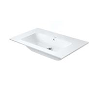 Duravit ME by Starck - Lavabo 83x49 cm, con rebosadero, sin agujero para grifo, DuraShield, blanco mate 233683AC60