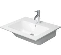 Duravit ME by Starck lavabo con mueble, con rebosadero, sin agujero para grifo, 630mm, 233663AC60, Color: Blanco satinado mate con DuraShield