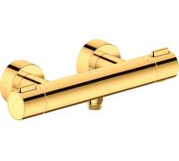 Duravit mezclador termostático, termostato de ducha de superficie, redondo, 1 consumidor, TH4220000034, Color: Oro pulido
