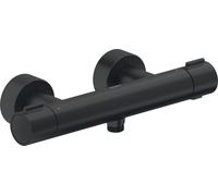Duravit mezclador termostático, termostato de ducha de superficie, redondo, 1 consumidor, TH4220000046, Color: Negro Mate