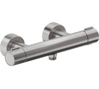Duravit mezclador termostático, termostato de ducha de superficie, redondo, 1 consumidor, TH4220000070, Color: acero inoxidable pulido