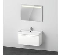 Duravit No.1 juego de muebles 1000, incl. lavabo, mueble bajo lavabo, espejo, cajón interior, recorte de sifón, N10185018180000, Color: Blanco Mate Decoración