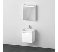 Duravit No.1 juego de muebles 550, incl. lavabo, mueble bajo lavabo, armario con espejo con tope a la izquierda, cajón interior, recorte para sifón, N10163L18180000, Color: Blanco Mate Decoración