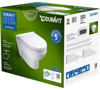 Duravit No. 1 taza de inodoro con asiento de cierre suave suspendido sin reborde blanco 45750900A1