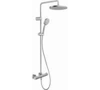Duravit Shower Systems sistema de ducha 1000, Minusflow, 2 consumidores, TH4282008070, Color: acero inoxidable pulido