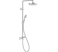 Duravit Sistema de ducha, 3 tipos de chorro (Rain, IntenseRain, SoftRain), alcachofa ajustable en ángulo, juego de ducha fácil de limpiar, cromo