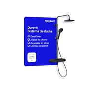 Duravit Sistema de ducha, Shower System con 3 tipos de chorro (Lluvia, Pulse, Mono), rociador superior orientable, conjunto de ducha de fácil limpieza, sistema de ducha con termostato, negro mate