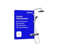 Duravit Sistema de ducha, Shower System con 3 tipos de chorro (Lluvia, Pulse, Mono), rociador superior orientable, conjunto de ducha de fácil limpieza, sistema de ducha con termostato, cromo/negro